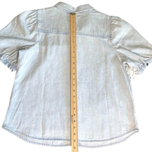 NWT Aritzia New Wilfred Free Pale Denim Shirt Style Auteur Coastal Western Sz L - Picture 11 of 13